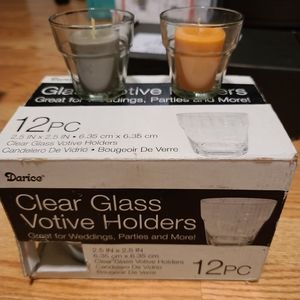 12 Piece Clear Glass Votive Holders